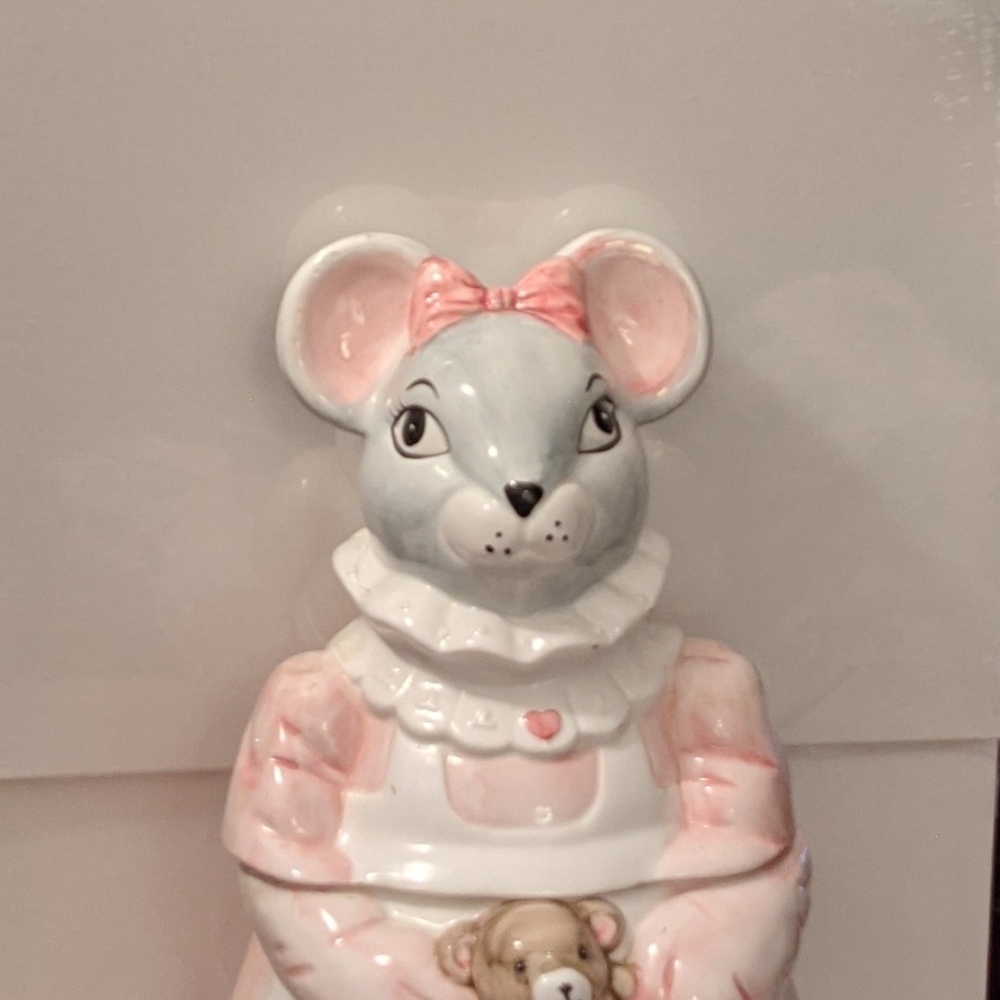 True Vintage - 12" TALL MOUSE HOLDING TEDDY BEAR CO…